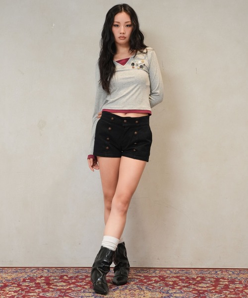 sedacle girl(セダクルガール)の「レイヤードボタンロンT(Tシャツ/カットソー・レディース・ネイビー/グレー/ダークブラウン・SMALL/MEDIUM)」の10枚目の写真