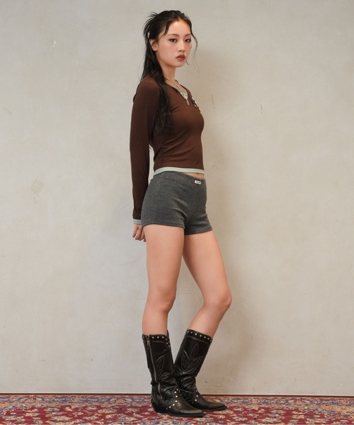 sedacle girl(セダクルガール)の「レイヤードボタンロンT(Tシャツ/カットソー・レディース・ネイビー/グレー/ダークブラウン・SMALL/MEDIUM)」の17枚目の写真
