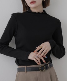 ハイネックメローリブカットソー 長袖