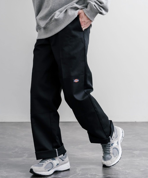Dickies(ディッキーズ)の「Dickies ディッキーズ 85283 Double Knee Work Pants Length32 ワンポイントロゴ刺繍ダブルニーツイルワイドストレートワークパンツ レングス32インチ(チノパンツ・メンズ・チャコールグレー/ブラック/ダークブラウン・34/30/36)」の2枚目の写真