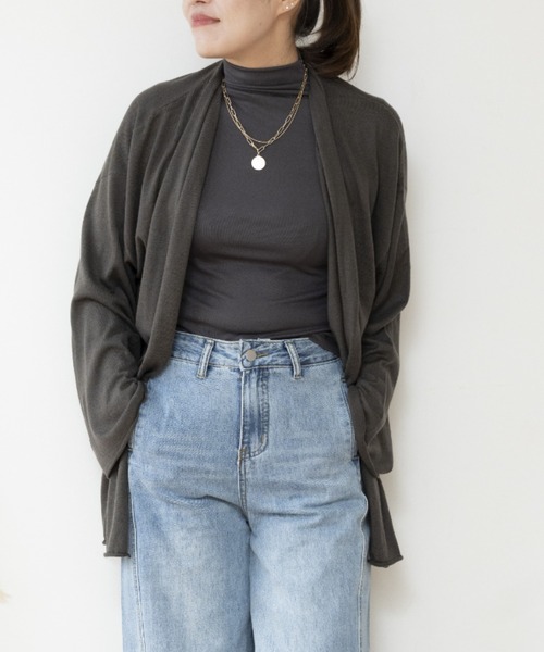 JOCOSA(ジョコサ)の「ウールニット ロングカーディガン(カーディガン/ボレロ・レディース・ブラック/ダークブラウン/チャコール/アイボリー・FREE)」の4枚目の写真