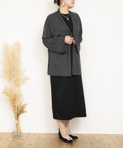 JOCOSA(ジョコサ)の「ウールニット ロングカーディガン(カーディガン/ボレロ・レディース・ブラック/ダークブラウン/チャコール/アイボリー・FREE)」の6枚目の写真