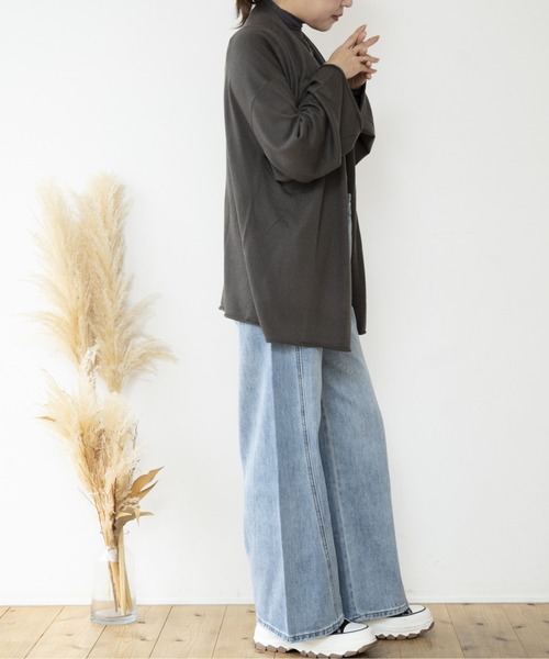 JOCOSA(ジョコサ)の「ウールニット ロングカーディガン(カーディガン/ボレロ・レディース・ブラック/ダークブラウン/チャコール/アイボリー・FREE)」の14枚目の写真