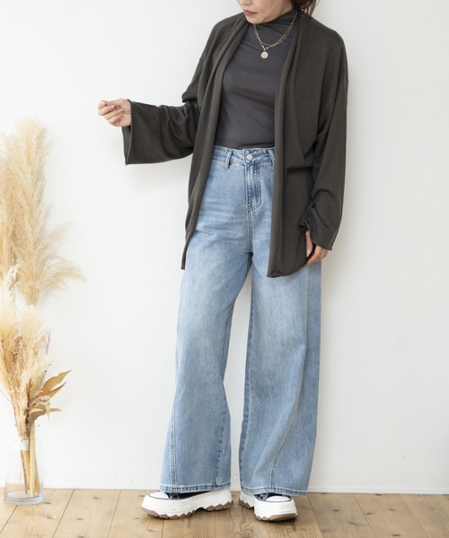 JOCOSA(ジョコサ)の「ウールニット ロングカーディガン(カーディガン/ボレロ・レディース・ブラック/ダークブラウン/チャコール/アイボリー・FREE)」の17枚目の写真