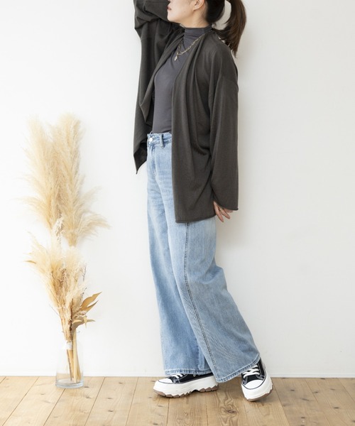 JOCOSA(ジョコサ)の「ウールニット ロングカーディガン(カーディガン/ボレロ・レディース・ブラック/ダークブラウン/チャコール/アイボリー・FREE)」の18枚目の写真