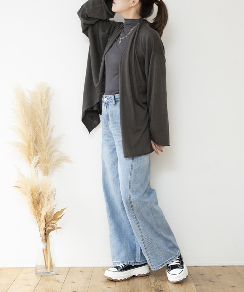 JOCOSA(ジョコサ)の「ウールニット ロングカーディガン(カーディガン/ボレロ・レディース・ブラック/ダークブラウン/チャコール/アイボリー・FREE)」の19枚目の写真