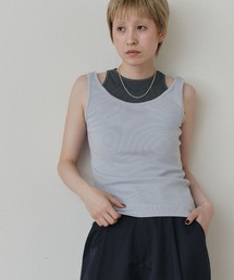 フェイクレイヤード ホルターネック タンクトップ