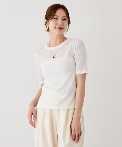 Jayro(ジャイロ)の「シアーテレコレイヤードトップス(Tシャツ/カットソー・レディース・ホワイト系その他2/チャコールグレー/ブラック系その他・M)」の10枚目の写真