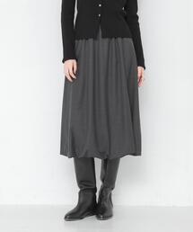 『UR TECH SMOOTHLUXE』ウール混バルーンギャザースカート