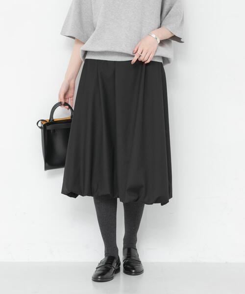 URBAN RESEARCH(アーバンリサーチ)の「『UR TECH SMOOTHLUXE』ウール混バルーンギャザースカート(スカート・レディース・ブラック/チャコールグレー・FREE)」の16枚目の写真