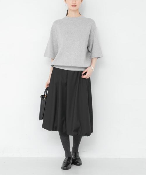 URBAN RESEARCH(アーバンリサーチ)の「『UR TECH SMOOTHLUXE』ウール混バルーンギャザースカート(スカート・レディース・ブラック/チャコールグレー・FREE)」の17枚目の写真