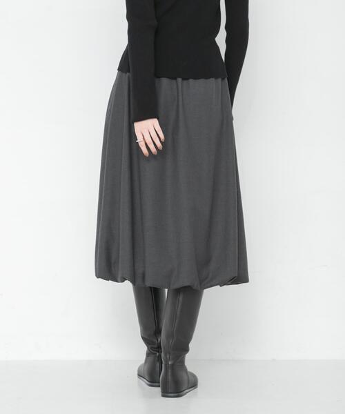 URBAN RESEARCH(アーバンリサーチ)の「『UR TECH SMOOTHLUXE』ウール混バルーンギャザースカート(スカート・レディース・ブラック/チャコールグレー・FREE)」の14枚目の写真
