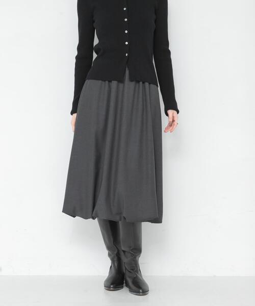 URBAN RESEARCH(アーバンリサーチ)の「『UR TECH SMOOTHLUXE』ウール混バルーンギャザースカート(スカート・レディース・ブラック/チャコールグレー・FREE)」の10枚目の写真