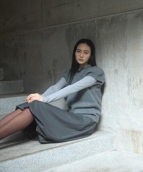 URBAN RESEARCH(アーバンリサーチ)の「『UR TECH SMOOTHLUXE』ウール混バルーンギャザースカート(スカート・レディース・ブラック/チャコールグレー・FREE)」の13枚目の写真