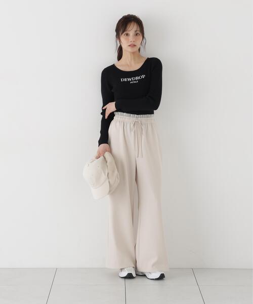 PROPORTION BODY DRESSING(プロポーションボディドレッシング)の「<a>フリルイージーパンツ / 1216230002(その他パンツ・レディース・オフホワイト/ブラック・MEDIUM/P/S)」の2枚目の写真