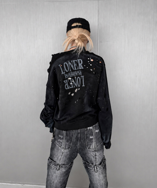 ROARINGRAD(ロアリングラド)の「クロスダメージスウェットシャツ グレー(スウェット・レディース・その他・MEDIUM/LARGE)」の7枚目の写真