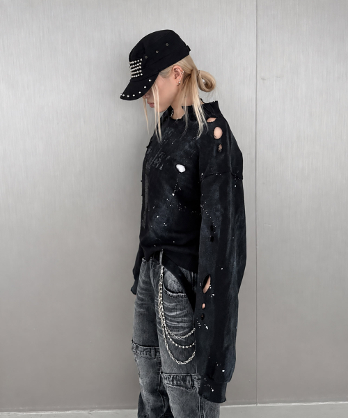 ROARINGRAD(ロアリングラド)の「クロスダメージスウェットシャツ グレー(スウェット・レディース・その他・MEDIUM/LARGE)」の8枚目の写真