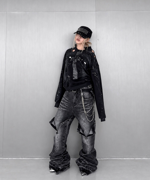 ROARINGRAD(ロアリングラド)の「クロスダメージスウェットシャツ グレー(スウェット・レディース・その他・MEDIUM/LARGE)」の10枚目の写真