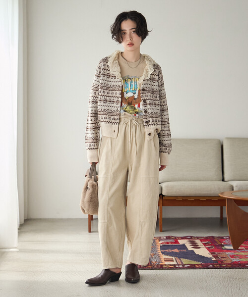 FREAK'S STORE(フリークスストア)の「コーデュロイバルーンパンツ(その他パンツ・レディース・ネイビー/ワイン/ベージュ/オフホワイト・MEDIUM/SMALL)」の5枚目の写真