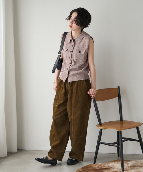 FREAK'S STORE(フリークスストア)の「コーデュロイバルーンパンツ(その他パンツ・レディース・ネイビー/ワイン/ベージュ/オフホワイト・MEDIUM/SMALL)」の14枚目の写真