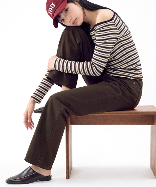 RANDOMOFF（ランダムオフ）の「BTB : コンフォートジーンズ [ブラウン]（その他パンツ・レディース・ブラウン・LARGE/MEDIUM/SMALL/X-SMALL）」の2枚目の写真