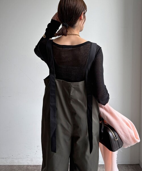DouDou(ドゥドゥ)の「【WEB限定】チノサロペット(つなぎ/オールインワン・レディース・チャコールグレー/ブラック・FREE)」の22枚目の写真