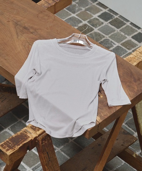 TODAYFUL（トゥデイフル）の「Sheer Fraice Tops（Tシャツ/カットソー・レディース・ライトグレー/インディゴブルー/アイボリー・FREE）」の3枚目の写真