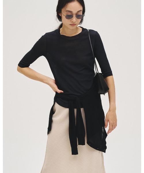 TODAYFUL（トゥデイフル）の「Sheer Fraice Tops（Tシャツ/カットソー・レディース・ライトグレー/インディゴブルー/アイボリー・FREE）」の16枚目の写真