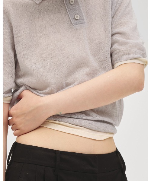TODAYFUL（トゥデイフル）の「Sheer Fraice Tops（Tシャツ/カットソー・レディース・ライトグレー/インディゴブルー/アイボリー・FREE）」の9枚目の写真
