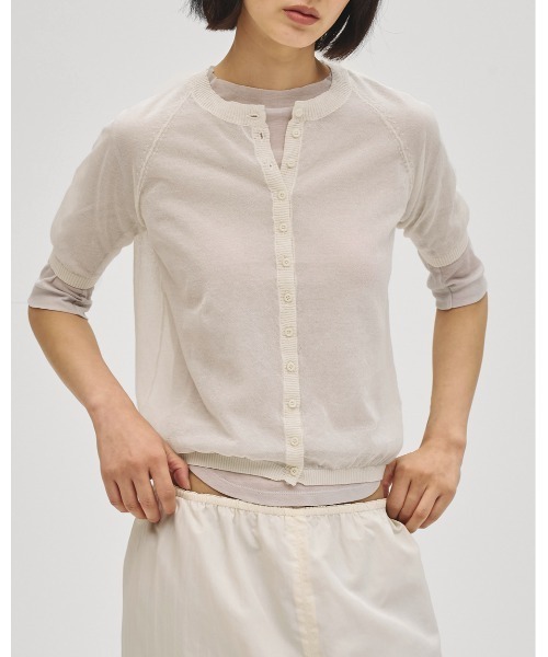 TODAYFUL（トゥデイフル）の「Sheer Fraice Tops（Tシャツ/カットソー・レディース・ライトグレー/インディゴブルー/アイボリー・FREE）」の13枚目の写真