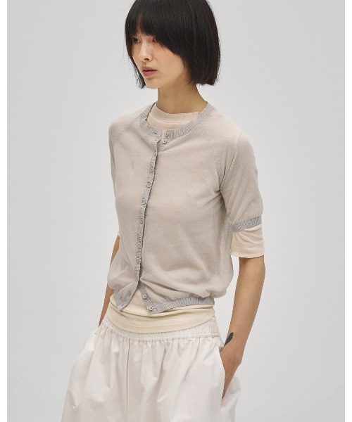 TODAYFUL（トゥデイフル）の「Sheer Fraice Tops（Tシャツ/カットソー・レディース・ライトグレー/インディゴブルー/アイボリー・FREE）」の4枚目の写真