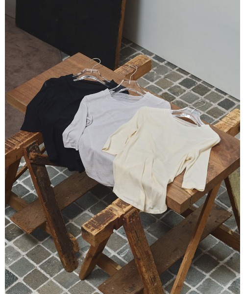 TODAYFUL（トゥデイフル）の「Sheer Fraice Tops（Tシャツ/カットソー・レディース・ライトグレー/インディゴブルー/アイボリー・FREE）」の8枚目の写真