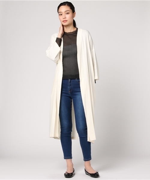 Abahouse Devinette（ドゥヴィネット）の「ストレッチコート（その他アウター・レディース・ネイビー/カーキ/ホワイト/オフホワイト・2）」の3枚目の写真