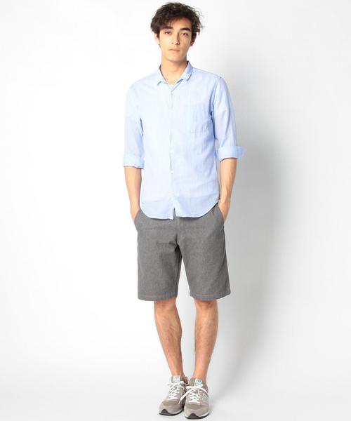 SHIPS JET BLUE（シップスジェットブルー）の「SHIPS JET BLUE: 【COOLMAX】 リネン 7スリーブシャツ（シャツ/ブラウス・メンズ・ホワイト/ライトグリーン/ライトブルー/ラベンダー・SMALL/MEDIUM/LARGE）」の7枚目の写真