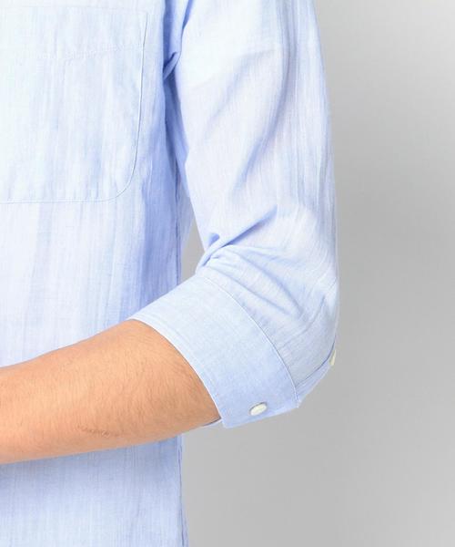 SHIPS JET BLUE（シップスジェットブルー）の「SHIPS JET BLUE: 【COOLMAX】 リネン 7スリーブシャツ（シャツ/ブラウス・メンズ・ホワイト/ライトグリーン/ライトブルー/ラベンダー・SMALL/MEDIUM/LARGE）」の9枚目の写真