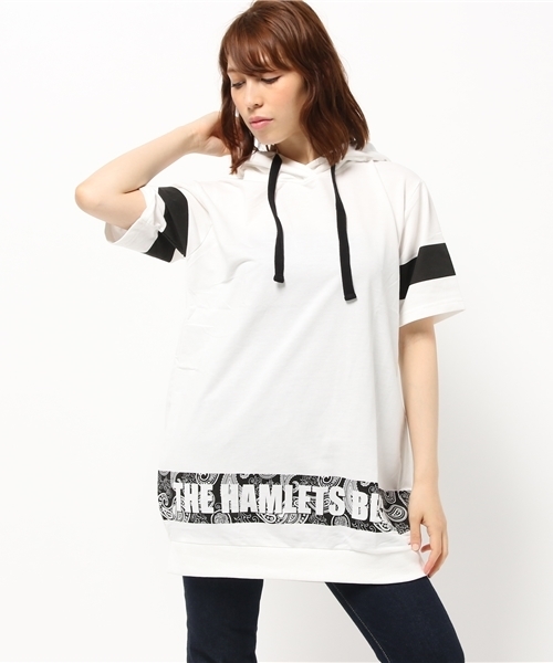 VENCEEXCHANGE(ヴァンスエクスチェンジ)の「ミニ裏毛ロゴパーカーチュニック (パーカー・レディース・オフホワイト/ブラック・MEDIUM)」の10枚目の写真