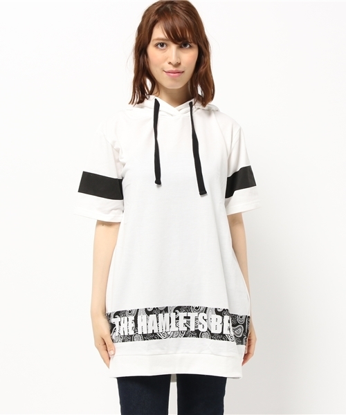 VENCEEXCHANGE(ヴァンスエクスチェンジ)の「ミニ裏毛ロゴパーカーチュニック (パーカー・レディース・オフホワイト/ブラック・MEDIUM)」の3枚目の写真