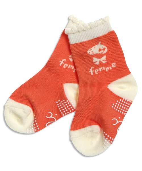 apres les cours（アプレレクール）の「ベレー帽デザインソックス（ソックス/靴下・キッズ・オフホワイト/マスタード/ピンク・12/18/21/15 ）」の3枚目の写真