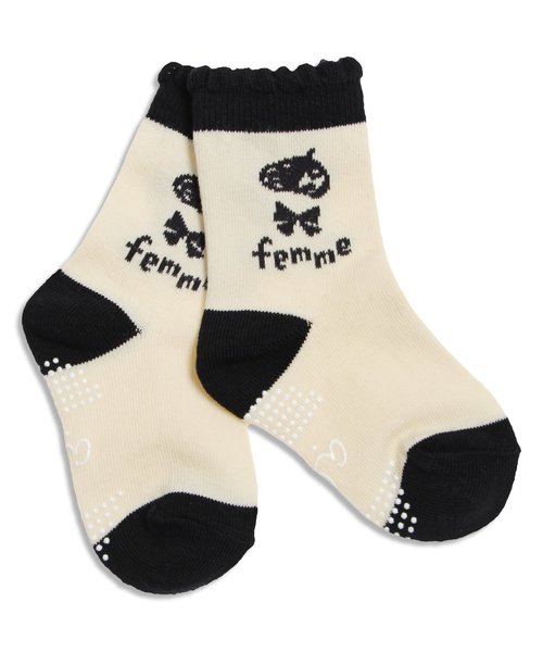 apres les cours（アプレレクール）の「ベレー帽デザインソックス（ソックス/靴下・キッズ・オフホワイト/マスタード/ピンク・12/18/21/15 ）」の5枚目の写真