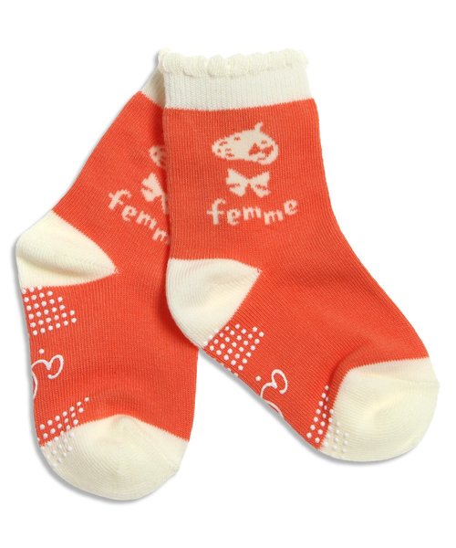 apres les cours（アプレレクール）の「ベレー帽デザインソックス（ソックス/靴下・キッズ・オフホワイト/マスタード/ピンク・12/18/21/15 ）」の6枚目の写真