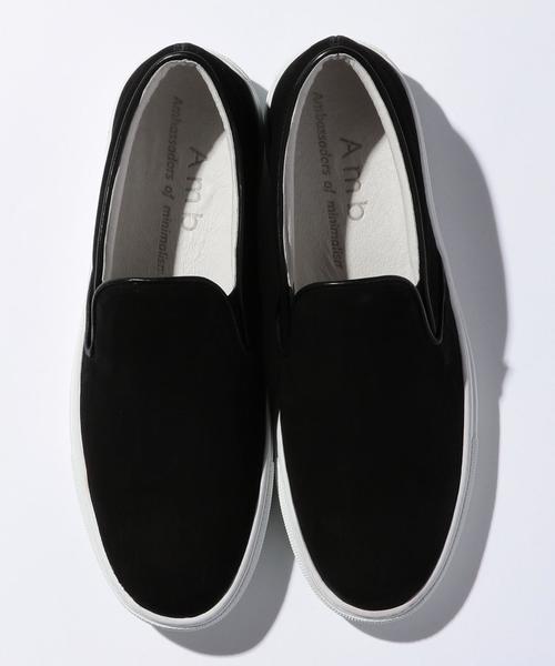 Amb（エーエムビー）の「＜Amb＞ LEATHER SLIP-ON/スニーカー◆（スリッポン・メンズ・ブラック・42/41/40/39）」の2枚目の写真