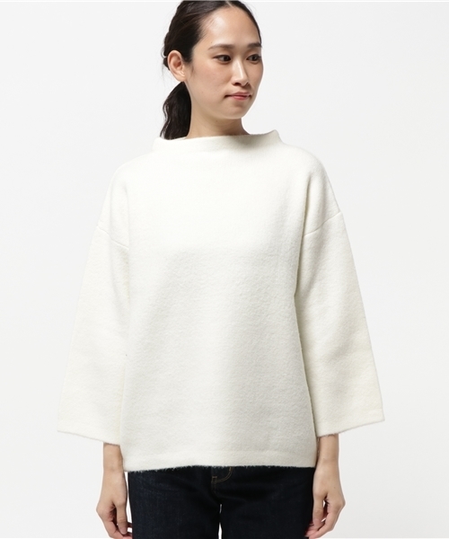 LBC（エルビーシー）の「アクリルナイロンミラノリブボトルネックプルオーバー              （ニット/セーター・レディース・オフホワイト/オリーブ/ネイビー・MEDIUM）」の4枚目の写真