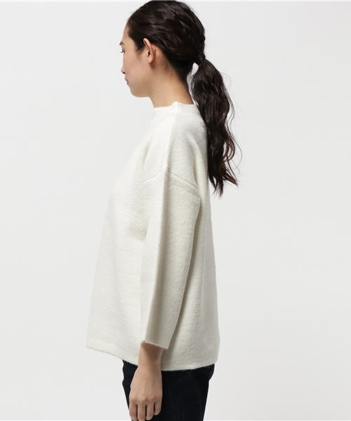 LBC（エルビーシー）の「アクリルナイロンミラノリブボトルネックプルオーバー              （ニット/セーター・レディース・オフホワイト/オリーブ/ネイビー・MEDIUM）」の5枚目の写真