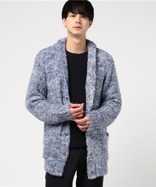 VENCEEXCHANGE（ヴァンスエクスチェンジ）の「ボアショールカーディガン                       （カーディガン/ボレロ・メンズ・ブラック/ブルー・MEDIUM/LARGE）」の10枚目の写真