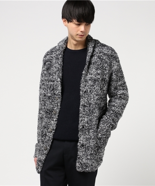 VENCEEXCHANGE（ヴァンスエクスチェンジ）の「ボアショールカーディガン                       （カーディガン/ボレロ・メンズ・ブラック/ブルー・MEDIUM/LARGE）」の2枚目の写真