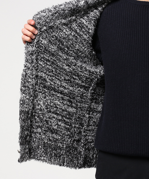 VENCEEXCHANGE（ヴァンスエクスチェンジ）の「ボアショールカーディガン                       （カーディガン/ボレロ・メンズ・ブラック/ブルー・MEDIUM/LARGE）」の8枚目の写真