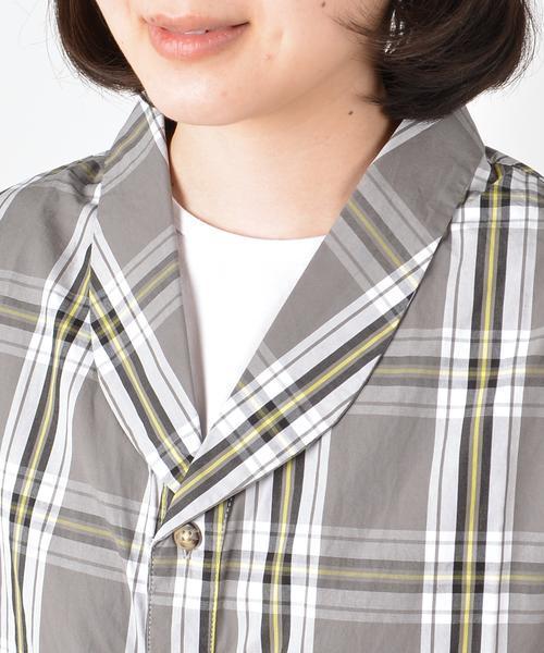 SHIPS Days(シップスデイズ)の「【別注】Villon'd: ガウン (チェック柄)(ルームウェア/パジャマ・レディース・グレー・ONE SIZE)」の5枚目の写真