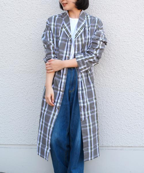 SHIPS Days(シップスデイズ)の「【別注】Villon'd: ガウン (チェック柄)(ルームウェア/パジャマ・レディース・グレー・ONE SIZE)」の10枚目の写真