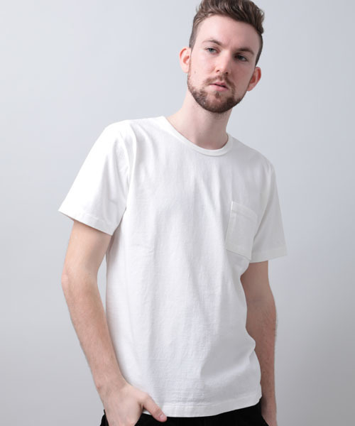 Denime（ドゥニーム）の「【MadeInJapan】BASIC CUTSEW/ベーシックカットソーポケT （Tシャツ/カットソー・メンズ・ホワイト/杢グレー/ピンク/ブラック/ライトブラウン/ネイビー/カーキ・LARGE/MEDIUM/SMALL/X-LARGE）」の2枚目の写真