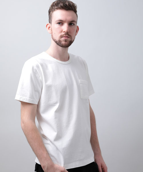 Denime（ドゥニーム）の「【MadeInJapan】BASIC CUTSEW/ベーシックカットソーポケT （Tシャツ/カットソー・メンズ・ホワイト/杢グレー/ピンク/ブラック/ライトブラウン/ネイビー/カーキ・LARGE/MEDIUM/SMALL/X-LARGE）」の16枚目の写真